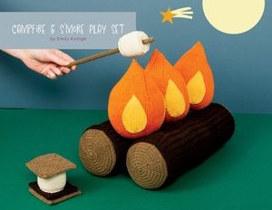 Little Adventures: A Knit Camping Trip Camping Inside, Marshmallow On A Stick, Crochet Food, On A Stick, Set Patterns, Crochet Throw, Knit Picks, Play Set, A Stick