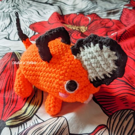 Testing out my own amigurumi pattern for Pochita from the anime Chainsaw Man. I think it turned out pretty well for a first try! 🧡 #crocheting #crochet #amigurumi #pochita #chainsawman #freehandpattern Crochet Pochita Pattern, Pochita Crochet, Crochet Anime One Piece, Crochet One Piece Anime Free Pattern, Crochet Naruto Amigurumi, Free Crochet One Piece Body Amigurumi, Chainsaw Man Pochita, Crochet Products, Shopee Philippines