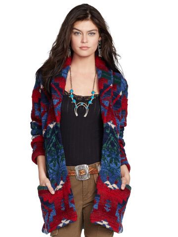 Hand-Knit Belted Cardigan - Polo Ralph Lauren Cardigans - RalphLauren.com Southwestern Fashion, Oufits Casual, Stitch Clothes, Western Jacket, Belted Cardigan, Ralph Lauren Style, Plus Size Coats, Print Coat, Fall Outfits Women