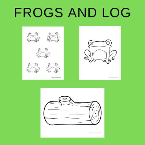 Free Frogs and Log Printable Activity Frog On A Log Craft, Frog On A Log Activities, Frog Lesson Plans Toddlers, Prek Frog Activities, Frog Learning Activities, Frog Activities For Elementary, Montessori Frog Unit, Pond Preschool, Toddler Activity Bags