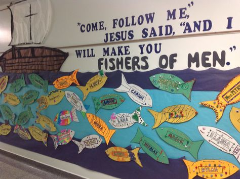 Fishers Of Men Vbs Theme, Gone Fishing Vbs Decorations, Fishers Of Men Bulletin Board, Gone Fishing Vbs Ideas, Fishers Of Men Vbs Decorations, Fishers Of Men Decorations, Under The Sea Vacation Bible School, Fisher Of Men Craft, Fishers Of Men Vbs