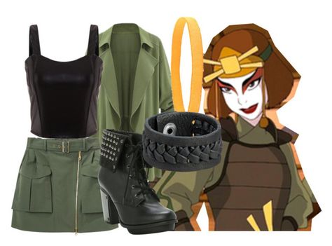 Suki Avatar Inspired Outfits, Sokka Inspired Outfit, Kioshi Warrior Outfit, Sokka And Suki Costume, Kyoshi Warrior Costume, Suki Costume Avatar, Atla Outfit Ideas, Suki Avatar Cosplay, Suki And Sokka Costume