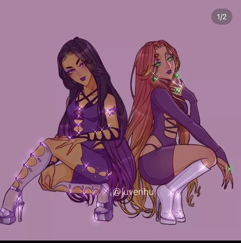 What Do Draw, Blackfire Fanart, Raven Teen Titans Go, Teen Titans Starfire, Starfire And Raven, Cartoon Characters As Humans, Nightwing And Starfire, Original Teen Titans, Teen Titans Fanart