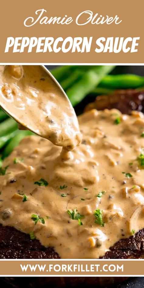 Want a tasty friend for your food? Try this Jamie Oliver Peppercorn Sauce Recipe. This sauce makes your food extra special. Peppercorn Sauce For Steak, Peppercorn Sauce Recipe, Mac Sauce Recipe, Steak Sauce Recipes, Mac Sauce, Peppercorn Sauce, Homemade Sauce Recipes, Pizza Recipes Homemade, Steak Sauce