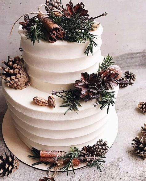 Winter Wedding Cakes, Winter Torte, Cake Topper Wedding Monogram, Monogram Wedding Cake, Urban Wedding Venue, Rustic Winter Wedding, Winter Wedding Cake, Wedding Cake Rustic, Winter Inspired