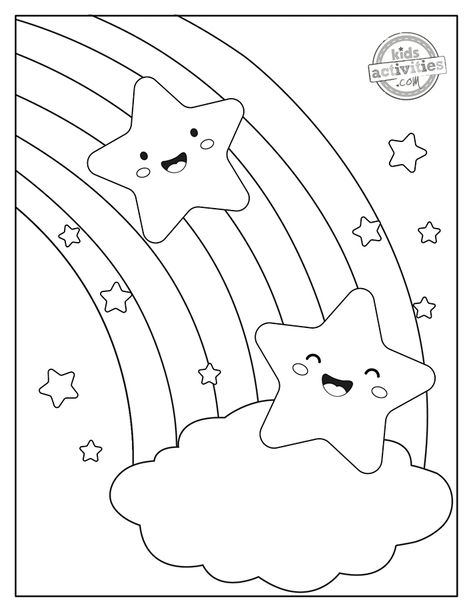 Star Coloring Sheet, Star Coloring Pages Free Printable, Coloring Pages For Girls Kids, Sketching For Kids, Happy Coloring Pages, Stars Coloring Pages, Kids Activity Sheets, Fun Sheets, Coloring Template