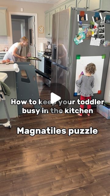 Lily b Coco - Silly Miss Lily | How to keep your toddler busy in the kitchen? Try this fun activity! All you need are some magnatiles, paper & a dry eraser marker! You can... | Instagram Make A Puzzle, Magnetic Tiles, Busy Toddler, Kid Activities, Toddler Fun, Indoor Activities, Fun Family, Educational Games, Safety Tips