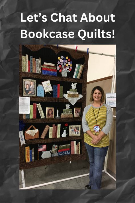 Want to make a Bookcase Quilt? Be inspired and find a pattern! They are easier than you think!  It's all on Nancy's Notions! Free Book Shelf Quilt Pattern, Bookshelf Quilts Pattern Free, Library Quilt Pattern Free, Book Case Quilts, Bookshelf Quilt Ideas, Bookcase Quilt Ideas, Book Quilt Pattern, Bookcase Quilt Pattern, Bookcase Quilts