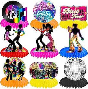 Disco Party Centerpieces, 1970s Disco Party, Dancing Queen Party, Disco Fever Party, Honeycomb Centerpiece, Music Party Decorations, Disco Theme Party, Disco Birthday Party, Disco Party Decorations