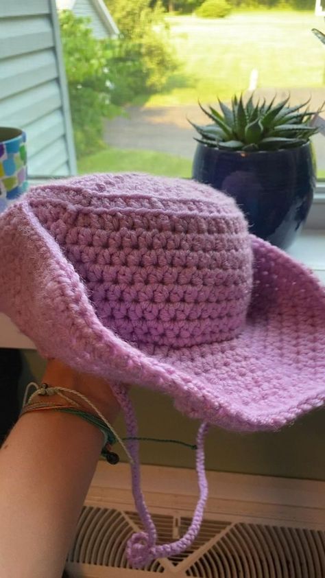 Crochet Cowgirl Hat | Crochet projects, Crochet hats, Quick crochet patterns Crochet Bucket Hat Ideas, Bucket Hat Patterns, Crochet Cowgirl, Bucket Hat Ideas, Bucket Hat Pattern, Crochet Symbols, Crochet Crop Top Pattern, Quick Crochet Patterns, Crochet Bucket