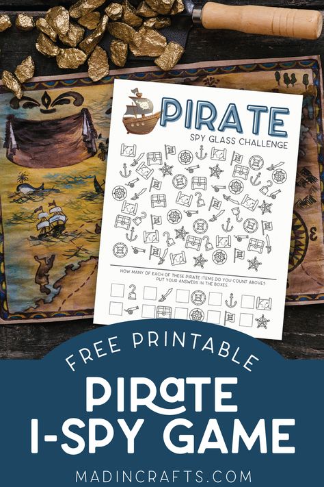 Shiver Me Timbers, Pirate Themed Birthday Party, The Jolly Roger, Pirate Activities, Rainy Day Activity, Pirate Themed Birthday, Emoji Games, I Spy Games, Spy Games