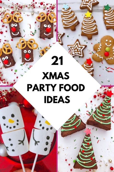 Are you always on the look out for cute Christmas party food ideas for the holidays? These party treats for Christmas include everything from Christmas potluck ideas to cute Christmas appetizers, finger food ideas and Christmas themed desserts. Hvave fun! #christmaspartyfood #christmasfood #partyfoodideas Cute Christmas Appetizers, Kid Christmas Party Food, Christmas Potluck Ideas, Party Food Ideas For Kids, Christmas Themed Desserts, Christmas Party Food Ideas, Food Ideas For Kids, Christmas Party Games For Adults, Christmas Potluck