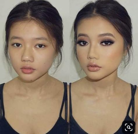 Wedding Makeup For Monolids, Asian Makeup Wedding, Asian Makeup Natural, Wedding Makeup Asian, Asian Wedding Makeup, Monolid Eye Makeup, Eyelashes Tutorial, Before And After Makeup, Monolid Makeup