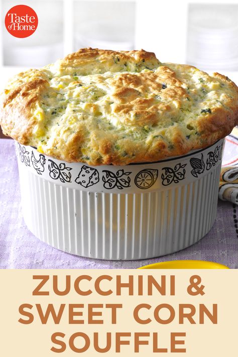 Zucchini Souffle Recipe, Zucchini Souffle, Persian Soup, Healthy Cornbread, Spinach Souffle, Corn Souffle, Souffle Recipes, Comfort Casseroles, Single Serve Desserts