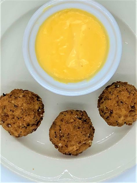 Pretzel Crusted Crab Cake Bites with Beer-Cheese Dipping Sauce - Newport International Pretzel Crusted Fish, Crab Cake Bites, Cheese Dipping Sauce, Pretzel Crust, Crab Cake Recipe, Seafood Seasoning, Beer Cheese, Crab Meat, Crab Cakes