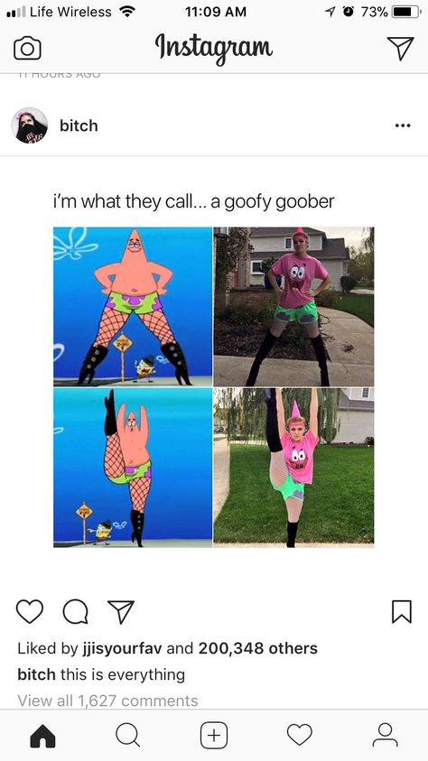 GOOFY GOOBER! Check out @alwaysatthefair on Instagram #patrickstar #halloweencostumes Meme/vine Day Spirit Week Outfits, Meme Day Outfits Spirit Week Funny, Spongebob Goofy Goober Costume, Meme Day Ideas Spirit Week, Goofy Goober Costume, Meme Day Outfits, Meme Day Outfits Spirit Week, Meme Costume, Goofy Goober