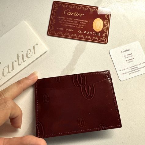 Cartier red card holder Cartier Handbags, Red Card, Card Holder Wallet, Cartier, Wallets, Card Holder, Textiles, Wallet, Handbags