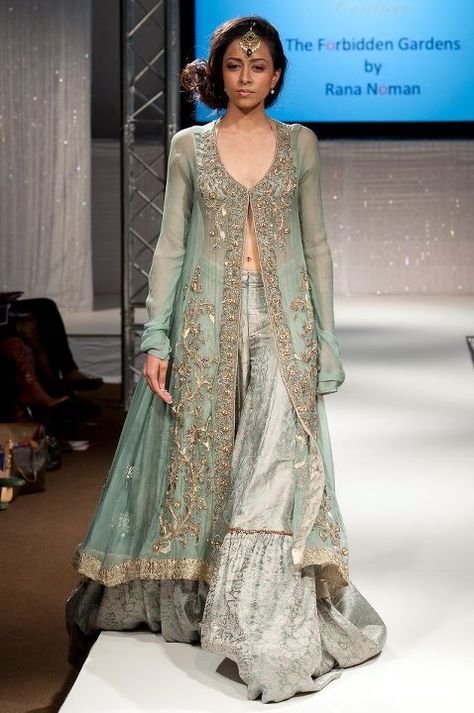 This sage green is absolutely stunning. Festive Fitted Sheer Dress, Festive Sheer Georgette Dresses, Spring Anarkali Dress In Organza, Sheer Dress For Eid Festivities, Sheer Dress For Eid Party, Sheer Dress For Festive Eid Occasion, Sheer Festive Dress For Eid, Formal Spring Dress With Sheer Dupatta, Sheer Festive Dresses For Spring