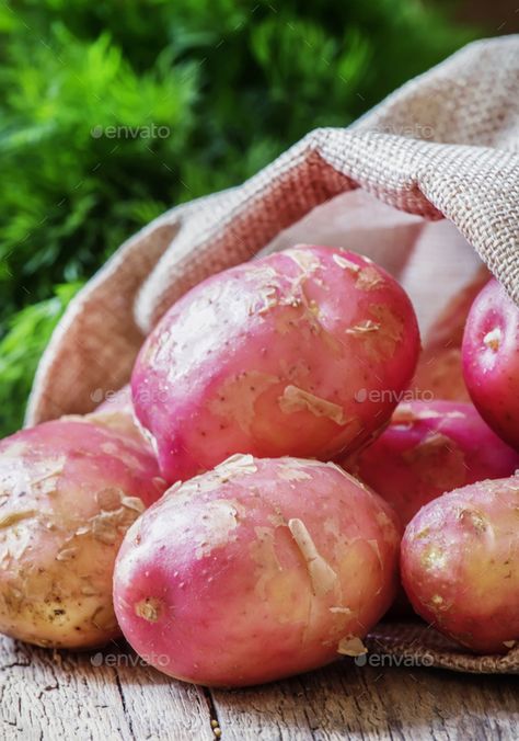 Pink Potato, Pink Food, Pink Foods, Wooden Background, Modern Technology, Canvas Bag, Potato, Technology, Fruit