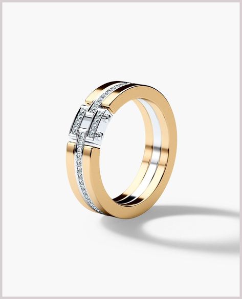 Flat Wedding Band, Mens Ring Designs, Wedding Band Styles, Gents Ring, Gold Diamond Engagement Rings, Mens Engagement, Gold Rings Fashion, Gold Ring Designs, Diamond Jewelry Designs