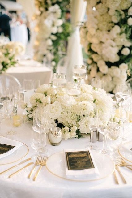 Wedding Reception Florals, Classic Black And White Wedding, Wedding Reception Tablescapes, Round Wedding Tables, Candle Centerpiece, Wedding Invitation Inspiration, Black And White Wedding, Bouquet Arrangements, White Wedding Flowers