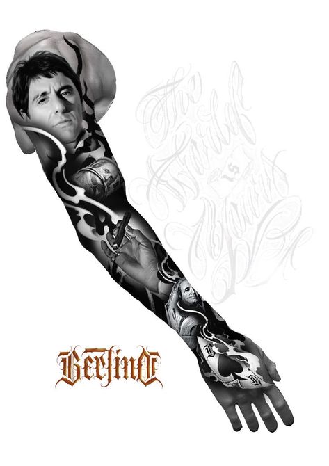 Al Pacino Tattoo, Tattoo Mafia, Diamond Tattoo Designs, Scar Face, Harley Tattoos, Big Cat Tattoo, Gang Tattoos, Chicano Tattoos Sleeve, Wolf Tattoo Sleeve