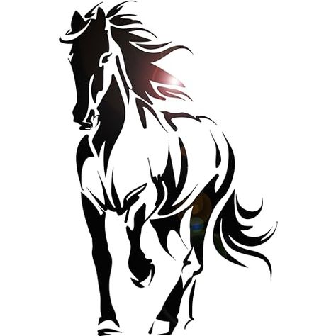 Vinyl Wall Decal Horse Silhouette Animal Mustang Gallop Stickers Mural Large Decor (g1471) Black Horse Silhouette Stencil, Black Wall Stickers, Horse Art Drawing, Native Artwork, Lino Art, Beautiful Ocean Pictures, Equestrian Art, Horse Silhouette, Lord Murugan