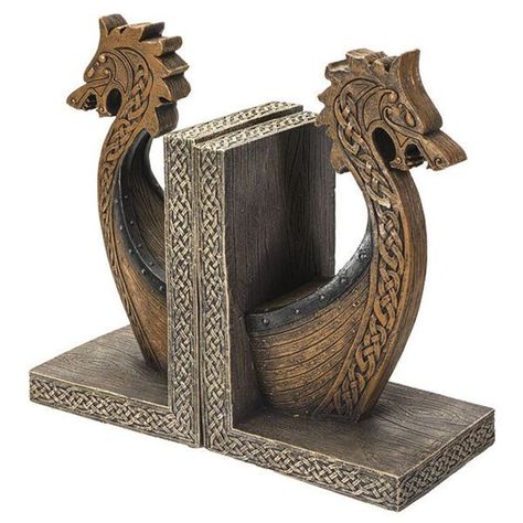 Keep those history books in good order with these cool bookends from magick.com #historybook #bookends #vikingstyle #vikingsofinstagram #vikinglifestyle #vikinglife #vikinginspired #thevikingway #vikinghumor Medieval Decor Interior Design, Viking Decor Interior Design, Viking Statue, Medieval Bedroom, Vikings Statue, Viking Home Decor, Dnd Room, Troop Carrier, Medieval Collectibles