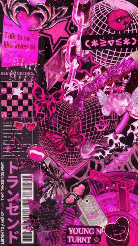 #pink #pinkaesthetic #hotpink #hotpinkaesthetic #y2k #y2kaesthetic #aesthetic #cybercore #cybery2k #cyberaesthetic #cyberpink #cute #shufflefyp #fyp Y2k Background Aesthetic, Pink Y2k Background, Aesthetic Cybercore, Pink Y2k Wallpaper, Y2k Pink Aesthetic, Pink Hello Kitty Wallpaper Iphone, Glamour Wallpaper, Y2k Collage, Y2k Aesthetic Wallpaper