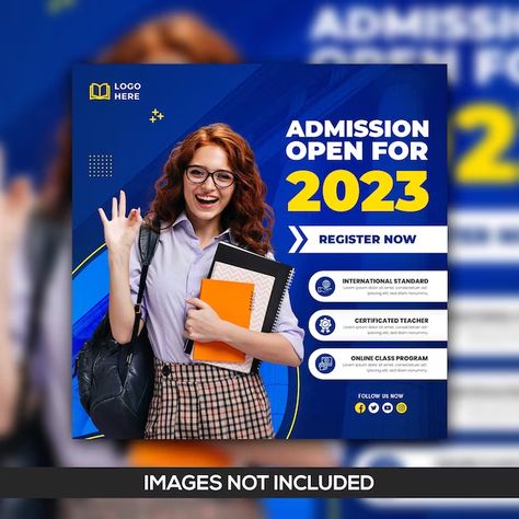 College Social Media Post, University Social Media Post, University Social Media, School Enrollment, About School, School Admissions, Online Teachers, Key Visual, Community Manager