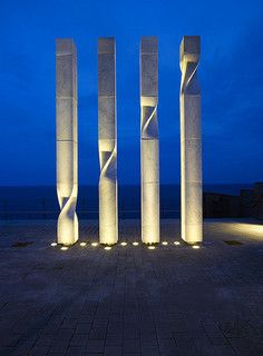 Ricardo Bofill Sculptures for W Barcelona | Flickr - Photo Sharing! W Barcelona, Barcelona Hotel, Column Lighting, Ricardo Bofill, Architecture Panel, Hotel Photos, Facade Lighting, Urban Lighting, Public Sculpture