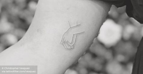 Holding Hands Tattoo, Hands Holding Hands, Hands Tattoo, Hand Lines, Minimalist Line Art, Hands Holding, Line Art Tattoos, Fine Line, Love Tattoos