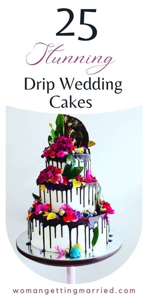 We’ve compiled 25 of our favorite drip wedding cakes in the gallery. Which one is your favorite? Drip Wedding Cakes, Rustic Wedding Cake, Unique Wedding Cakes, Planning Process, Wedding Desserts, Wedding Tips, Plan Your Wedding, Vintage Engagement Rings, Getting Married