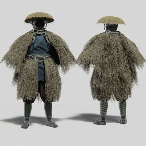 ArtStation - MEDIEVAL Japanese People Rigged Ninja Japan, Medieval Japanese, Armor Clothing, Character Clothing, Substance Painter, Japanese People, Armor Concept, Casual Hat, Japanese Outfits