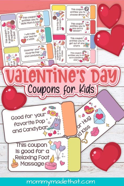 Valentine Coupons for Kids (Free Printables!) Valentines Day Coupons, Coupons For Kids, Free Printable Valentines, Printable Valentines, Valentine's Day Printables, Valentines Coupons, Printables Free Kids, Coupon Template, Valentines Printables Free