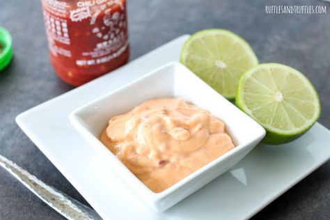 Chili lime garlic aioli Spicy Ginger Lime Aioli Recipe, Spicy Garlic Aioli, Spicy Garlic Aoli, Calabrian Chili Aioli, Chili Dip Recipes, Chili Aioli, Lime Aioli, Garlic Aioli Recipe, Aioli Recipe