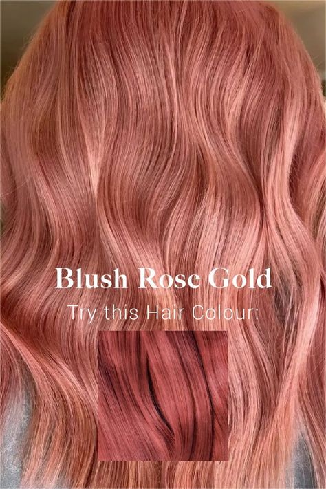 Champagne Hair Color Brown Rose Gold, Rose Gold Semi Permanent Hair Color, Desert Rose Hair, Copper And Rose Gold Hair, Rose Gold Hair Formula, Copper Rose Gold Hair Balayage, Peach Hair Color Rose Gold, Subtle Rose Gold Hair Brunette, Copper Pink Hair