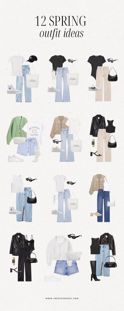 spring outfits Outfit Ideas With Basics, Cute Outfits Spring Aesthetic, Wardrobe Spring 2024, Outfit Ideas For Spring 2024, Ootd For School Casual, Spring Ootd 2024, Clean Girl Spring Outfits, Trendy Outfits Spring 2024, Trendy Outfits 2024 Spring