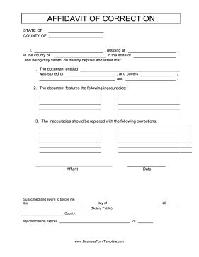 AFFADAVIT OF CORRECTION Useful for fixing errors in legal documents, this free, printable affidavit lists inaccuracies and their corrections. Free to download and print Affidavit Templates Free Printable, Lawyer Notes, Dean Graziosi, Bullet Journal Layout Templates, Child Custody Battle, Legal Templates, Business Letter Format, Law School Life, Caregiver Resources