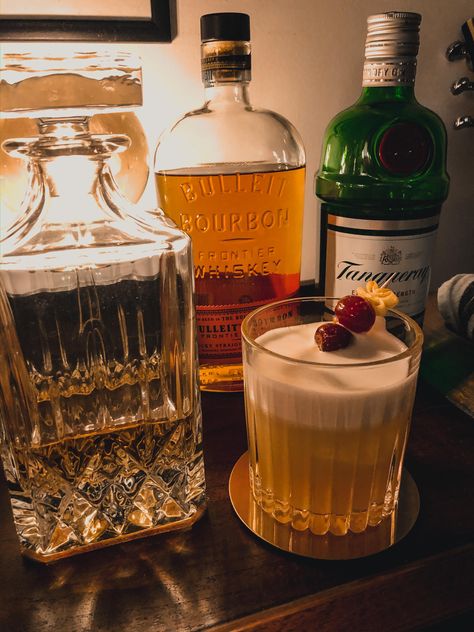 First post! And my first go at an Amaretto Sour #cocktails #cocktail #drinks #drink Amaretto Sour Aesthetic, Whiskey Sour Aesthetic, Sour Aesthetic, Amaretto Sour Recipe, Sour Cocktails, Amaretto Sour, Orange Slice, Whiskey Sour, Maraschino Cherry