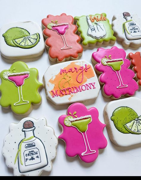 Marks And Matrimony Cookies, Margarita Sugar Cookies Decorated, Margaritas And Matrimony Cookies, Margs & Matrimony Cookies, Margarita Cookies Decorated, Margs & Matrimony Bachelorette Theme, Margs And Matrimony Bridal Shower Ideas, 21st Cookies, Margs And Matrimony Bachelorette Themes