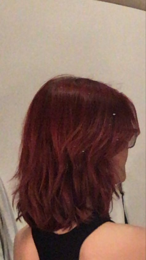 Maroon Shoulder Length Hair, Hair Dye Cherry Red, Deep Cherry Hair Color, Cherry Red Hair Layers, Dark Wine Red Hair Short, Medium Dark Red Hair, Red Hair Color Short Haircuts, Deep Red Hair Short, Short Hair Dark Red