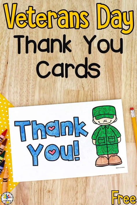 Your kids can color and write a special thank you note to the men and women in the armed forces using these Veterans Day Cards. Military Christmas Cards, Cards For Soldiers, Veterans Day Cards, Letters To Veterans, Free Veterans Day, Thank You Poster, Veterans Day Thank You, Valentine Card Crafts, Veterans Day Activities