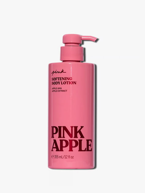 A lightweight, alpha-hydroxy-acid laced body lotion that leaves skin feeling soft, smooth and conditioned, and leaves behind a light touch of fresh apple fragrance. Pink Lotion, Apple Extract, Basic Accessories, Apple Fragrance, Victoria Secret Lotion, Artificial Dyes, Pink Apple, Body Milk, Alpha Hydroxy Acid