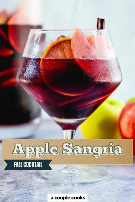 This apple sangria is made the traditional Spanish way with red wine! It amps up the apples and cinnamon for a fall variation. #applesangria #easysangria #sangria #recipe #drink #falldrink #fallcocktail Recipe With Red Wine, Apple Sangria Recipes, Fall Inspired Drinks, Cozy Fall Drinks, Fall Sangria Recipes, Spanish Recipe, Red Sangria Recipes, Red Wine Sangria, Apple Sangria