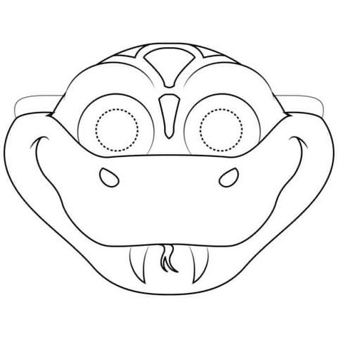 Snake Mask Printable, Mask Coloring Page, Snake Mask, Animal Mask Templates, Paper Mask Template, Printable Animal Masks, Animal Masks For Kids, Coloring Mask, Jungle Thema