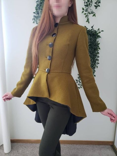 Mustard Jacket, Asymmetrical Jacket, Asymmetrical Coat, Gray Coat, Asymmetric Jacket, Wool Overcoat, Fabric Wool, Grey Coat, Women Jacket