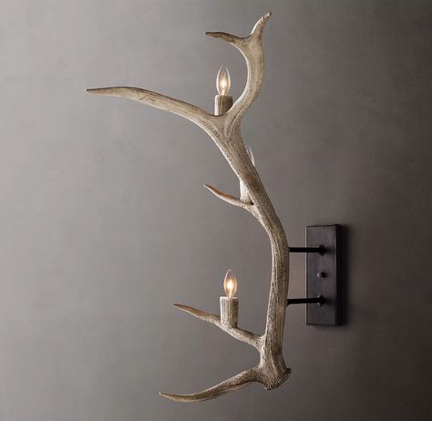 Diy Antler Chandelier, Antlers Decor Diy, Elk Antler Decor, Deer Antler Diy, Antler Wall Sconces, Antler Diy, Antler Wall Decor, Deer Antler Crafts, Antler Ideas