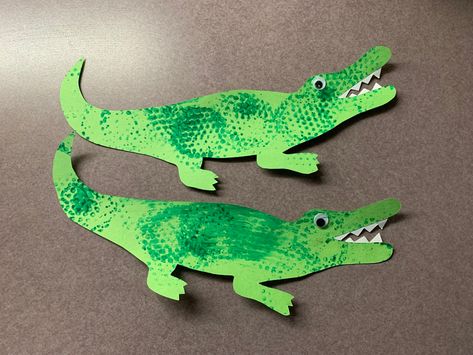 Reptile Theme Preschool, Crocodile Craft Preschool, Alligator Craft Preschool, Alligator Craft, Crocodile Painting, Alligator Crafts, Crocodile Craft, Preschool Zoo Theme, Alligators Art