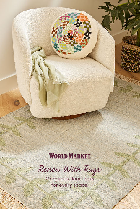 World Market has a huge variety of gorgeous, affordable rugs for indoors and out. Find stylish rugs in an assortment of sizes, styles and textures for every room in the house. You can buy online and pick your order up FREE at your local store. Area Rugs Over Carpet Living Room, Rugs Over Carpet Living Room, Area Rugs Over Carpet, Rugs With Green, Area Rugs On Carpet, Rugs Under Dining Table, Aesthetic Area Rugs, Area Rugs In Bedroom, Rugs In Home